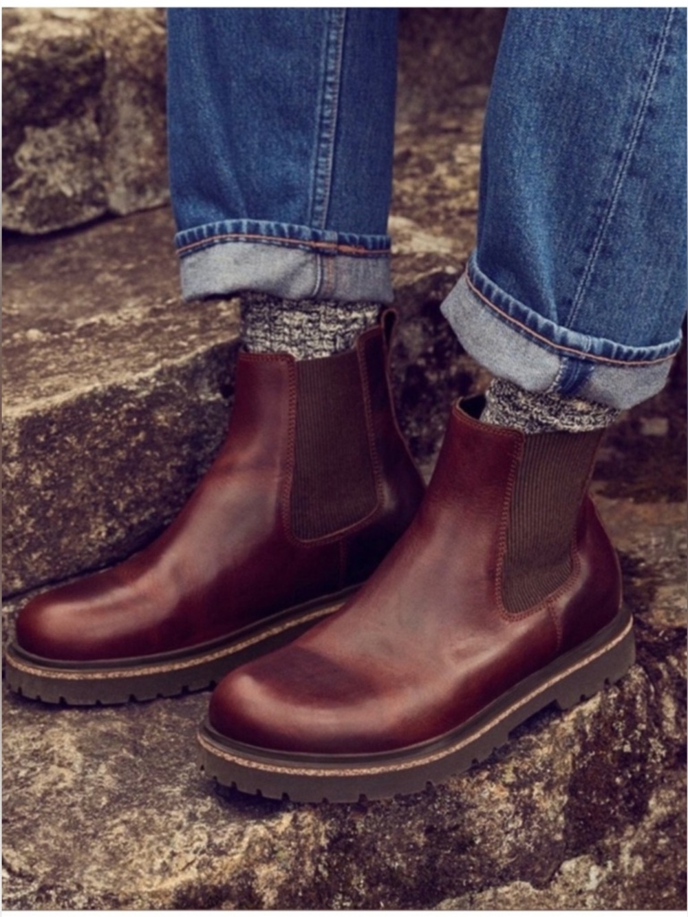 Birkenstock Highwood Slip-On Leather Unisex Chelsea Boots - Chocolate - Picture 10 of 10